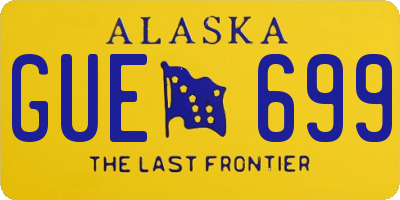 AK license plate GUE699