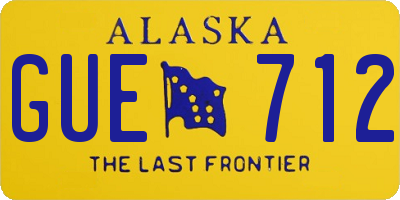 AK license plate GUE712