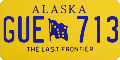 AK license plate GUE713