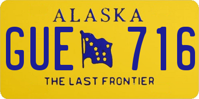 AK license plate GUE716