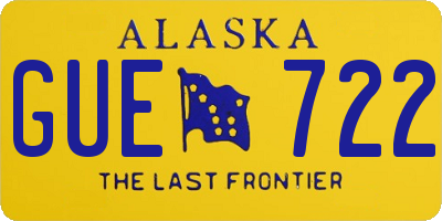AK license plate GUE722