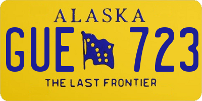 AK license plate GUE723