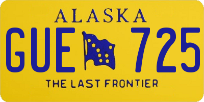AK license plate GUE725