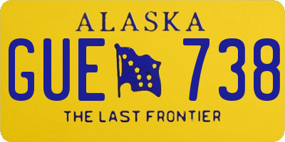 AK license plate GUE738