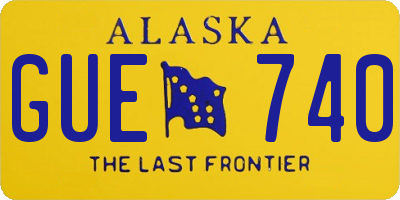AK license plate GUE740