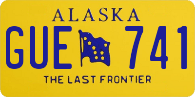AK license plate GUE741