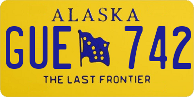 AK license plate GUE742