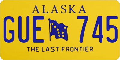 AK license plate GUE745