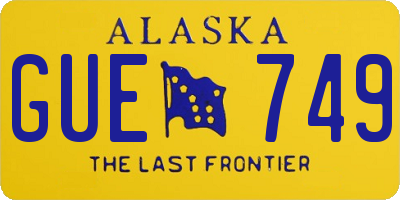 AK license plate GUE749