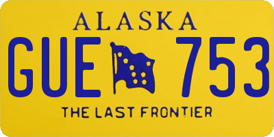 AK license plate GUE753