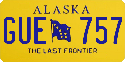 AK license plate GUE757