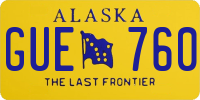 AK license plate GUE760