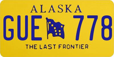 AK license plate GUE778