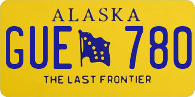 AK license plate GUE780