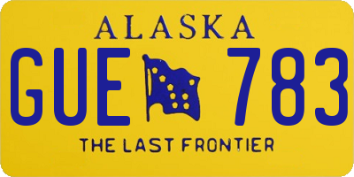 AK license plate GUE783