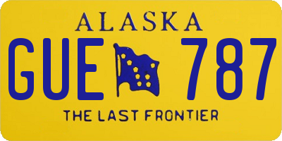 AK license plate GUE787