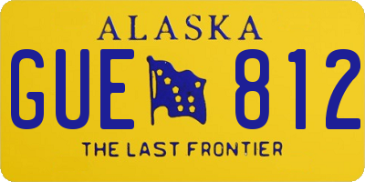 AK license plate GUE812