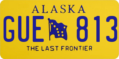AK license plate GUE813