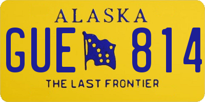 AK license plate GUE814