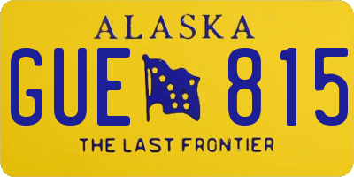 AK license plate GUE815