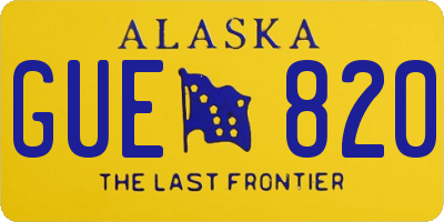 AK license plate GUE820