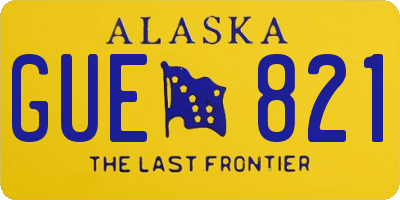 AK license plate GUE821