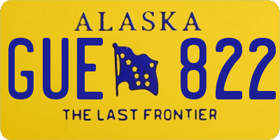 AK license plate GUE822