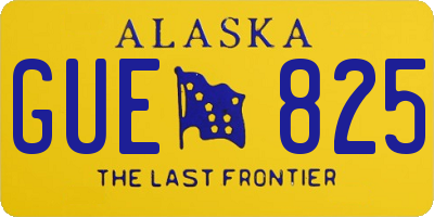 AK license plate GUE825