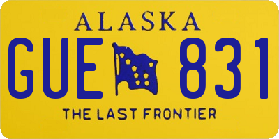 AK license plate GUE831