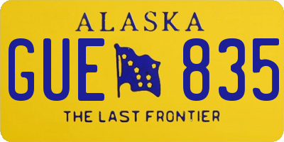 AK license plate GUE835