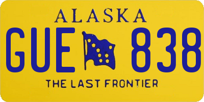 AK license plate GUE838