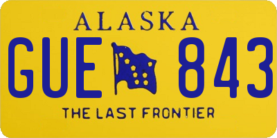 AK license plate GUE843