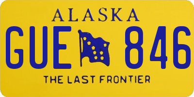 AK license plate GUE846