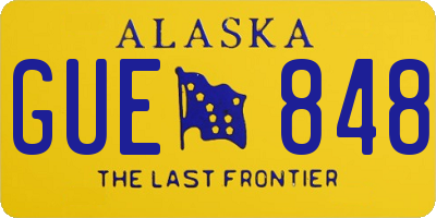 AK license plate GUE848