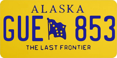 AK license plate GUE853