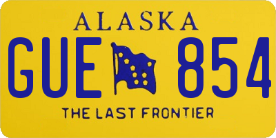 AK license plate GUE854