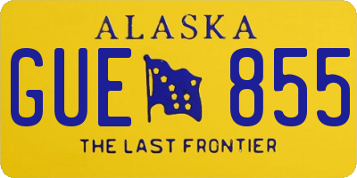 AK license plate GUE855