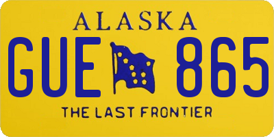 AK license plate GUE865