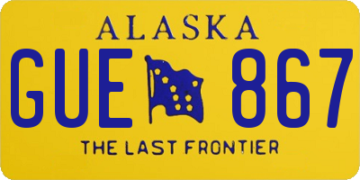 AK license plate GUE867