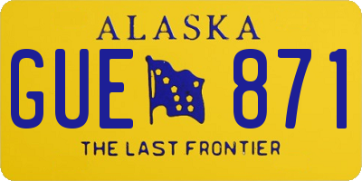 AK license plate GUE871