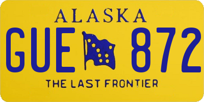 AK license plate GUE872
