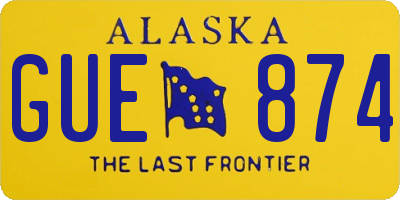 AK license plate GUE874