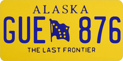 AK license plate GUE876