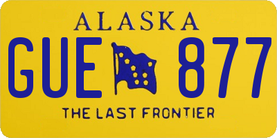 AK license plate GUE877