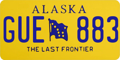 AK license plate GUE883