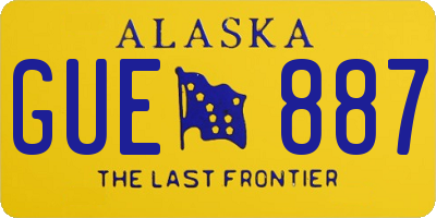 AK license plate GUE887