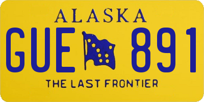 AK license plate GUE891