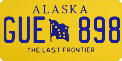 AK license plate GUE898