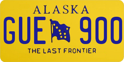 AK license plate GUE900