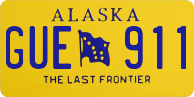 AK license plate GUE911